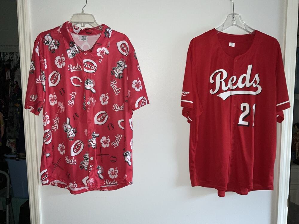 OFFICIAL CINCINNATI REDS 21 GREENE & MASCOT JERSEYS SHIRTS SZ XL